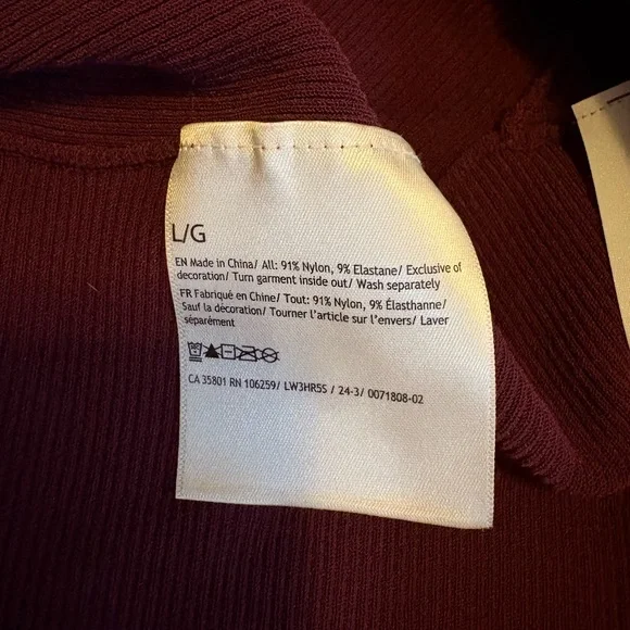 Lululemon Ribbed-Knit Twist-Back Mockneck Sweater NWT in Garnet Red - Picture 8 of 8